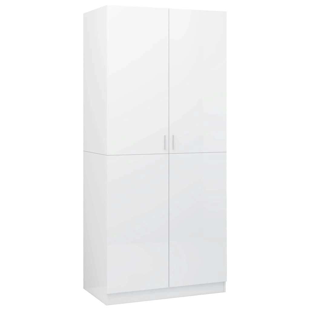 Wardrobe High Gloss White 80x52x180 cm Engineered Wood 800627