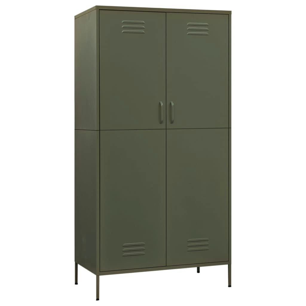 Wardrobe Olive Green 90x50x180 cm Steel 336243