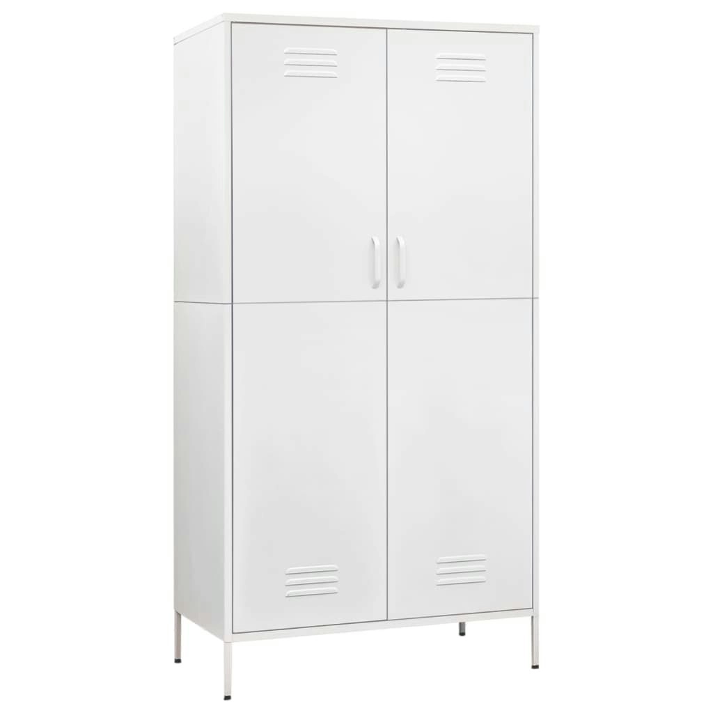 Wardrobe White 90x50x180 cm Steel 336251