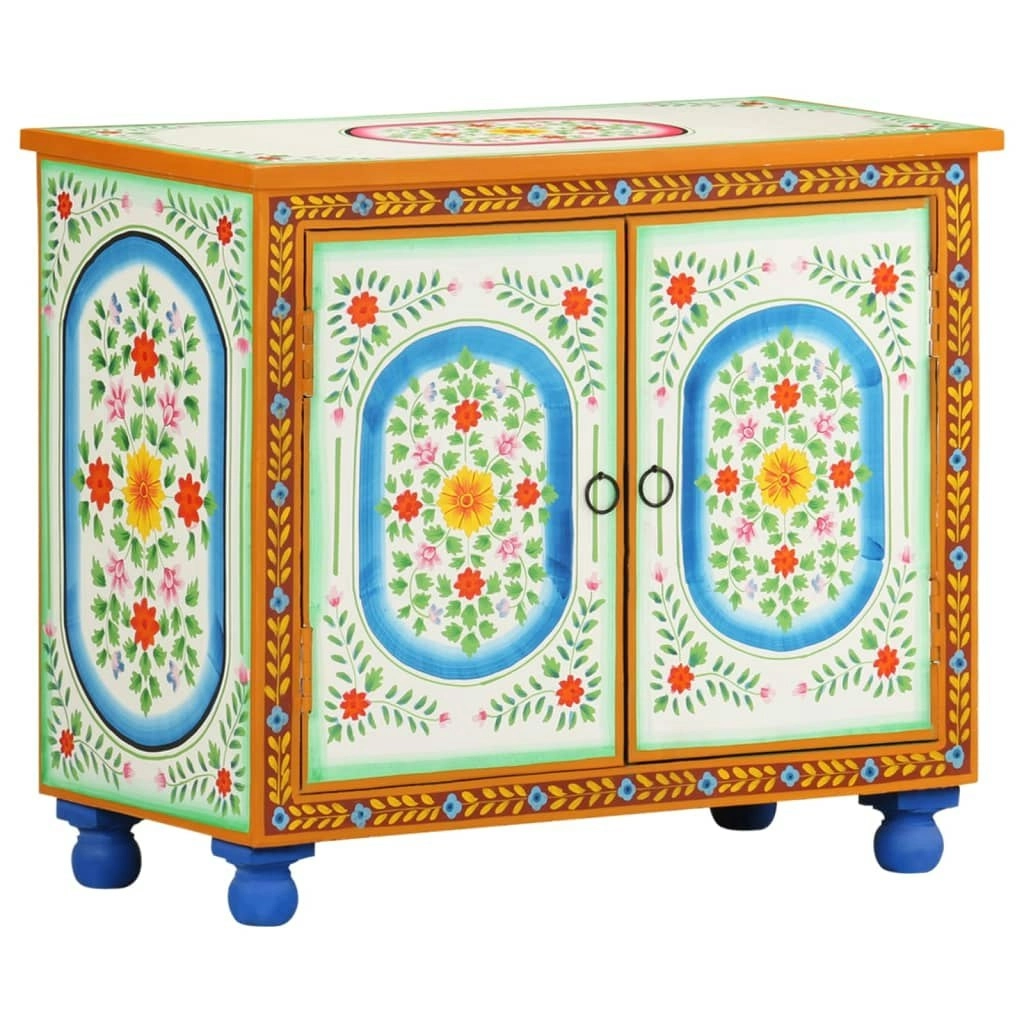 Hand Painted Sideboard 70x35x60 cm Solid Mango Wood 321665