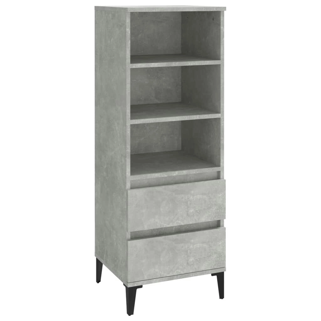 Highboard Concrete Grey 40x36x110 cm Engineered Wood 821248