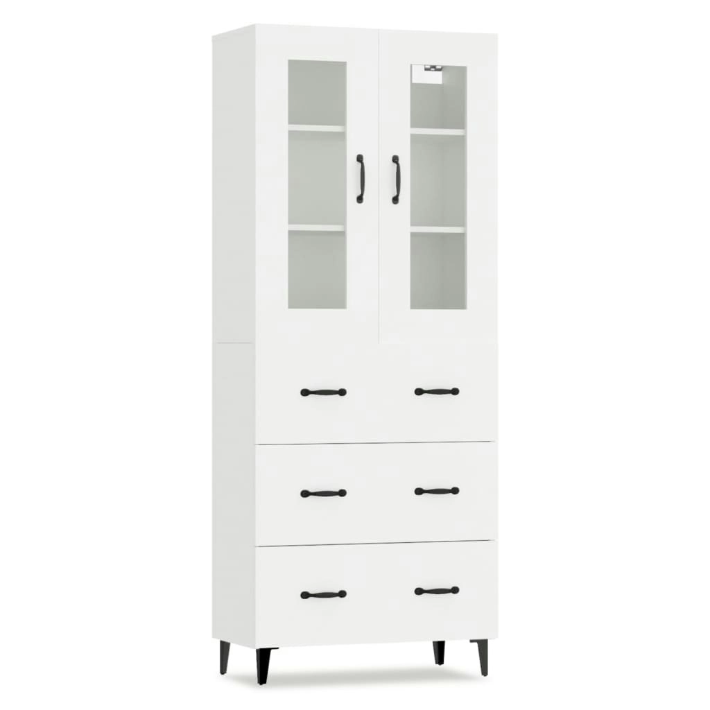 Highboard White 69.5x34x180 cm Engineered Wood 3114868