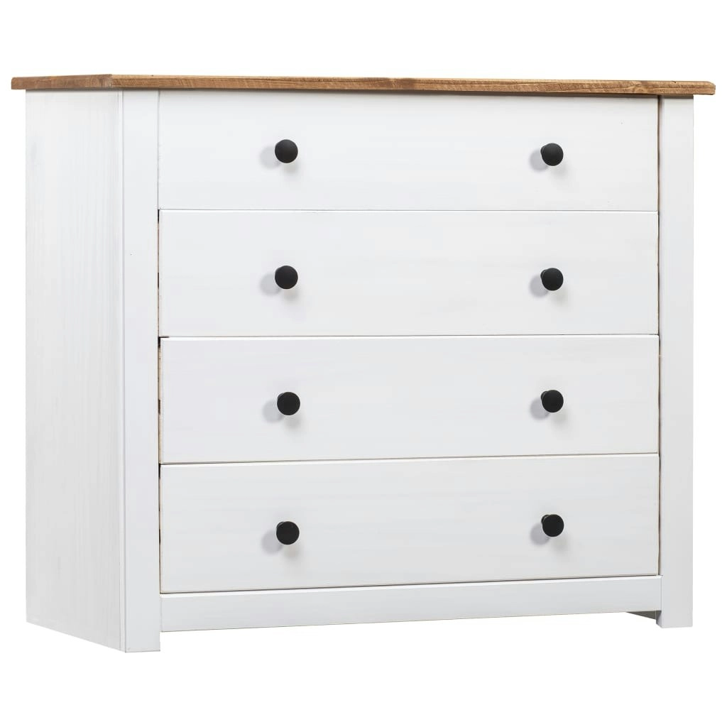 Side Cabinet White 80x40x73 cm Pine Panama Range 282660