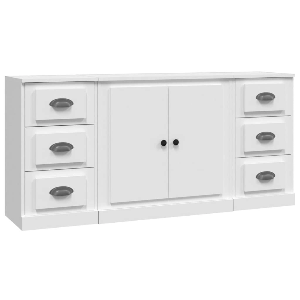 Sideboards 3 pcs White Engineered Wood 3185231