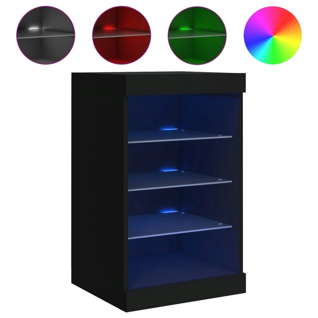 Sideboard with LED Lights Black 41x37x67 cm 836722