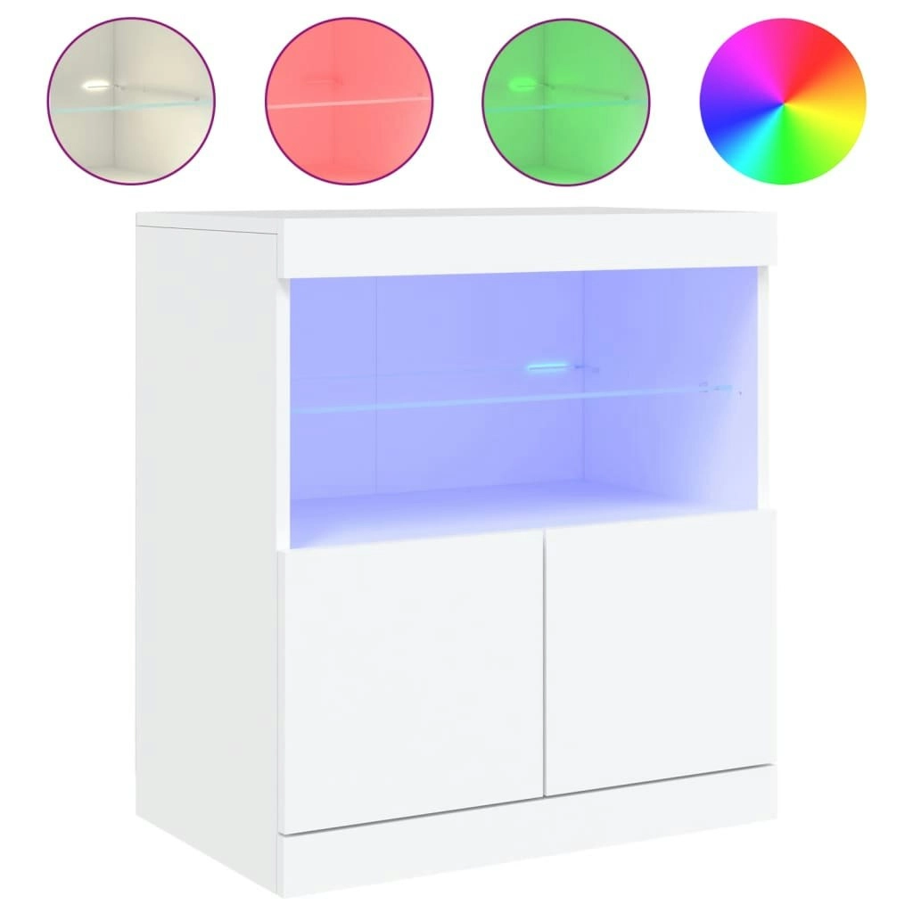 Sideboard with LED Lights White 60x37x67 cm 836651