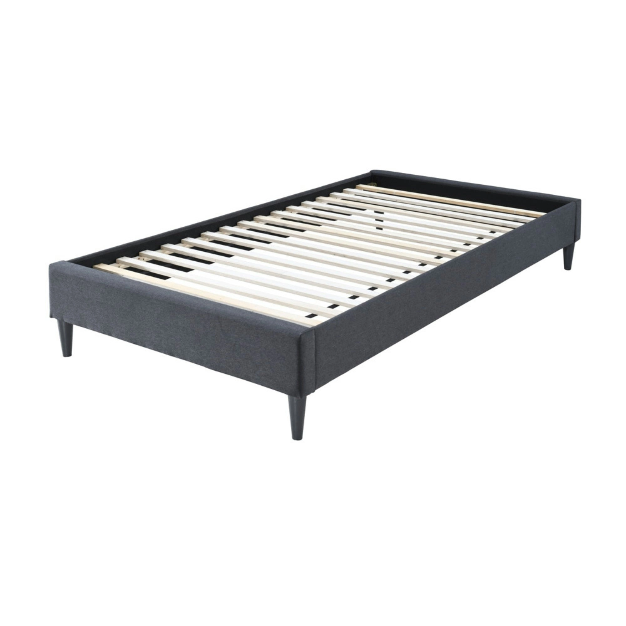 Arte Bed Frame Fabric Mattress Platform Base  Mid Grey