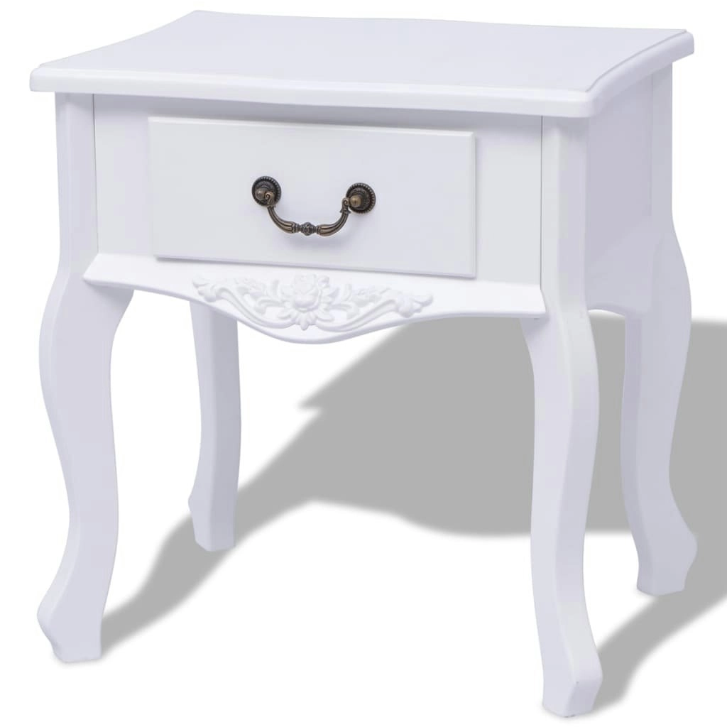 Bedside Cabinet MDF White 242749