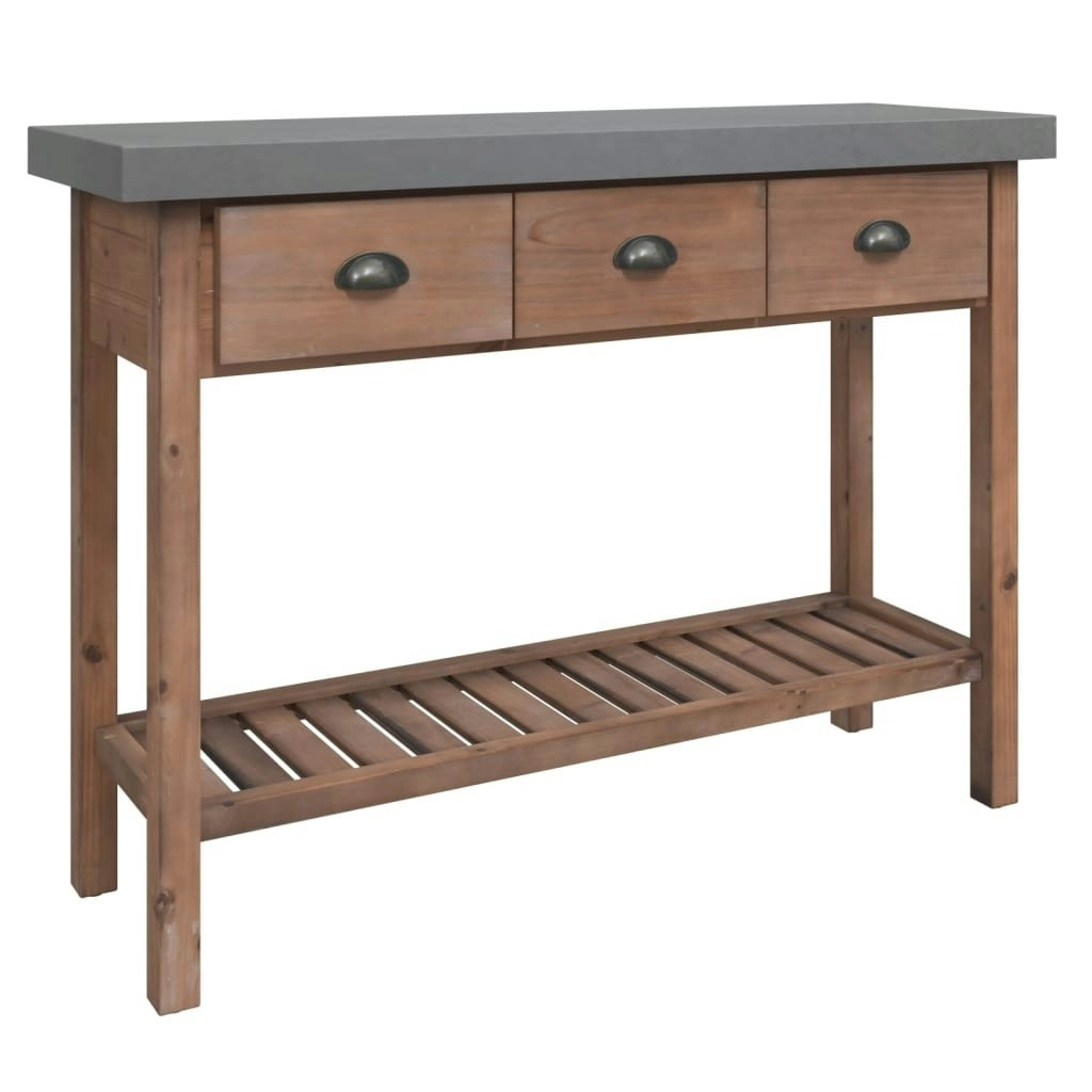 Console Table 110x35x80 cm Solid Wood Fir 340768