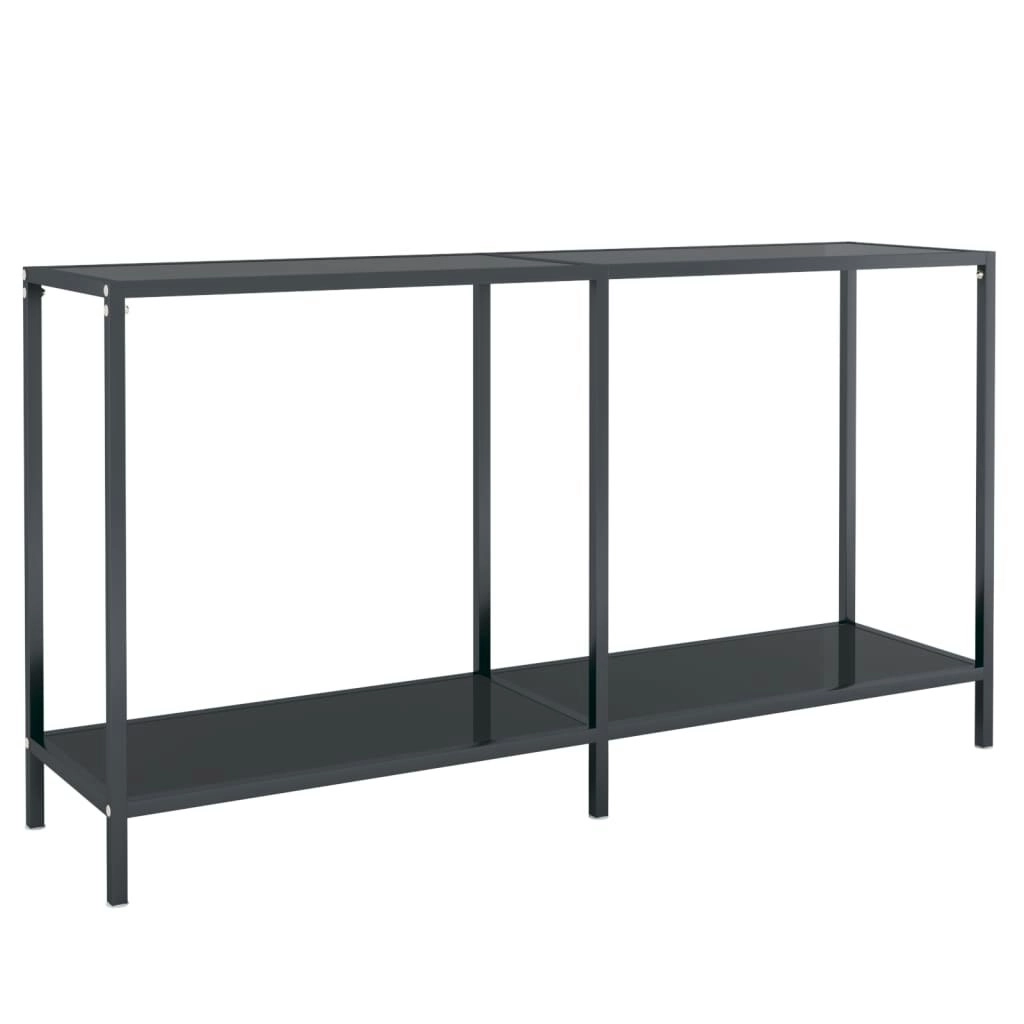 Console Table Black 140x35x75.5 cm Tempered Glass 331695