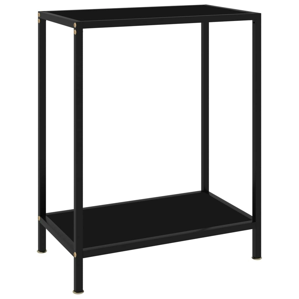 Console Table Black 60x35x75 cm Tempered Glass 322828