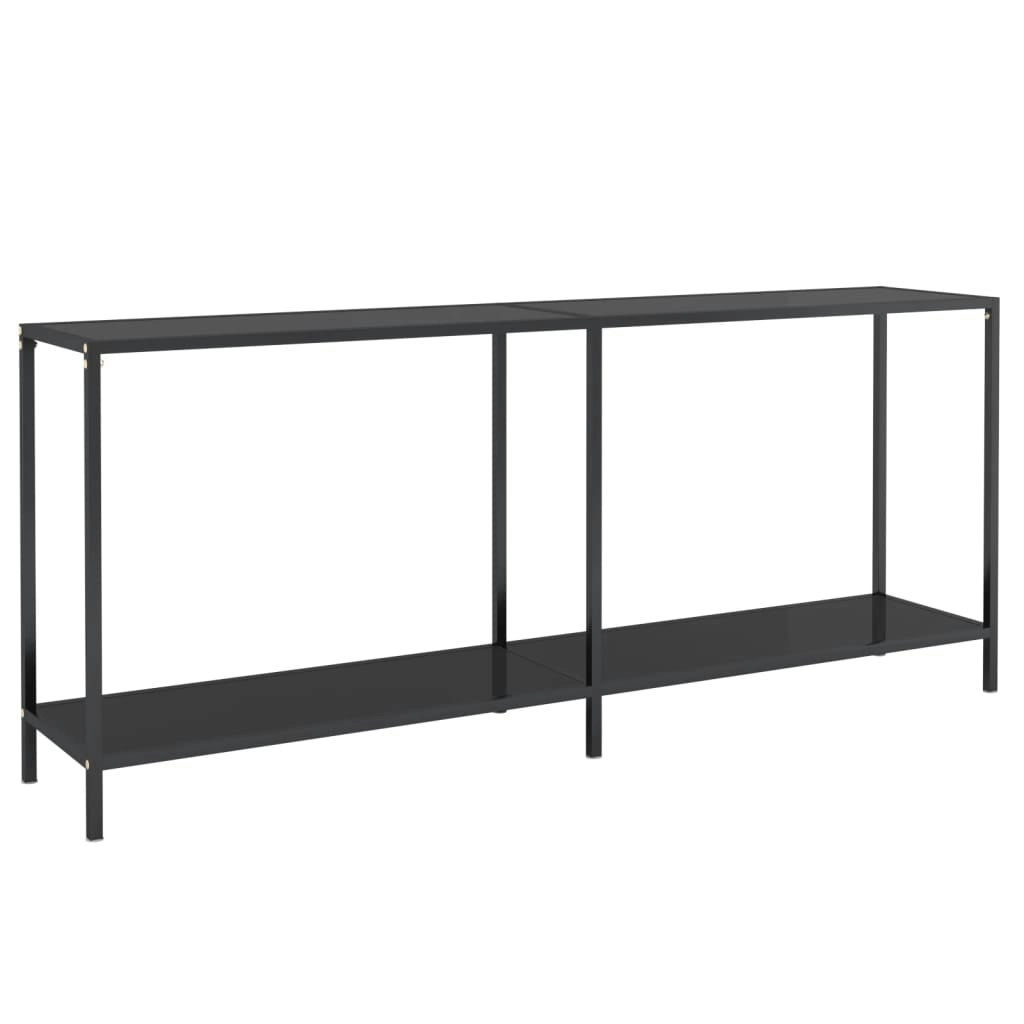 Console Table Black 180x35x75.5 cm Tempered Glass 331703