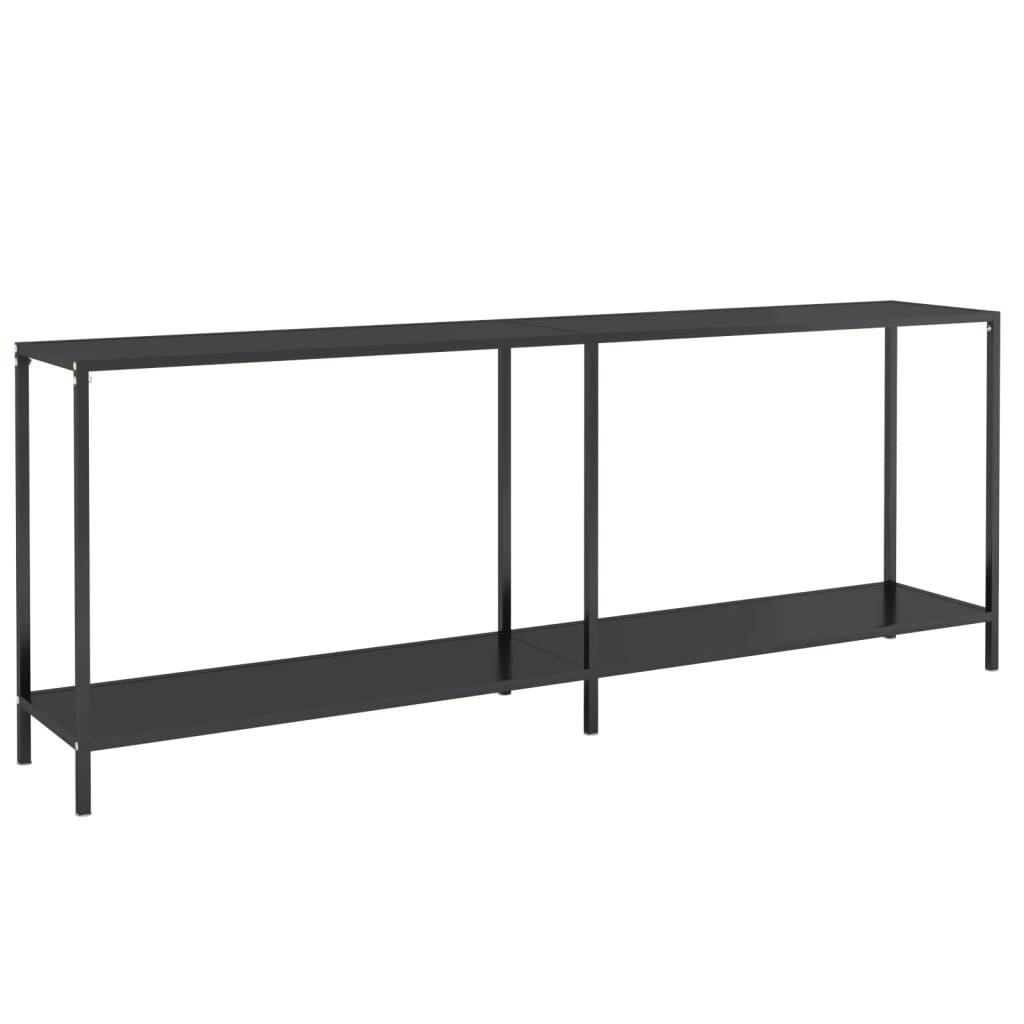 Console Table Black 200x35x75.5 cm Tempered Glass 331707