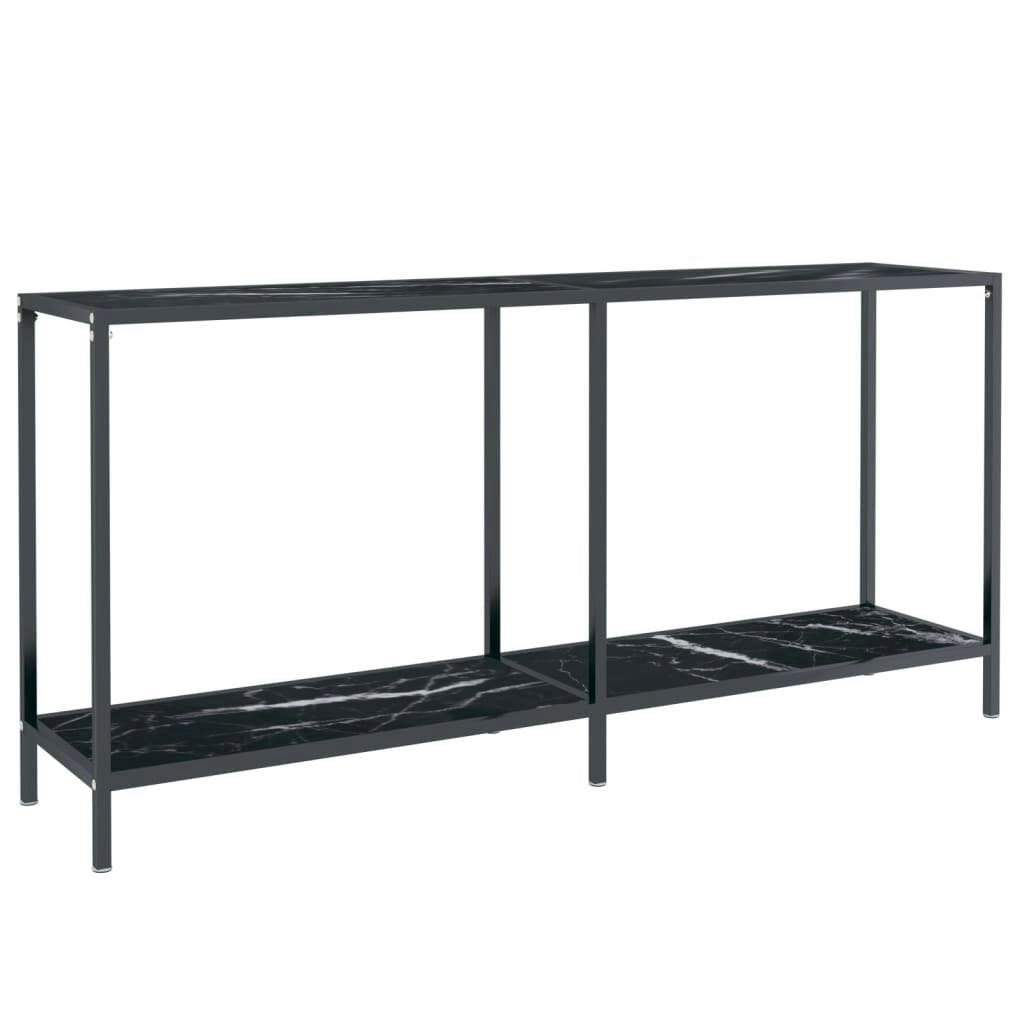 Console Table Black 160x35x75.5 cm Tempered Glass 331701