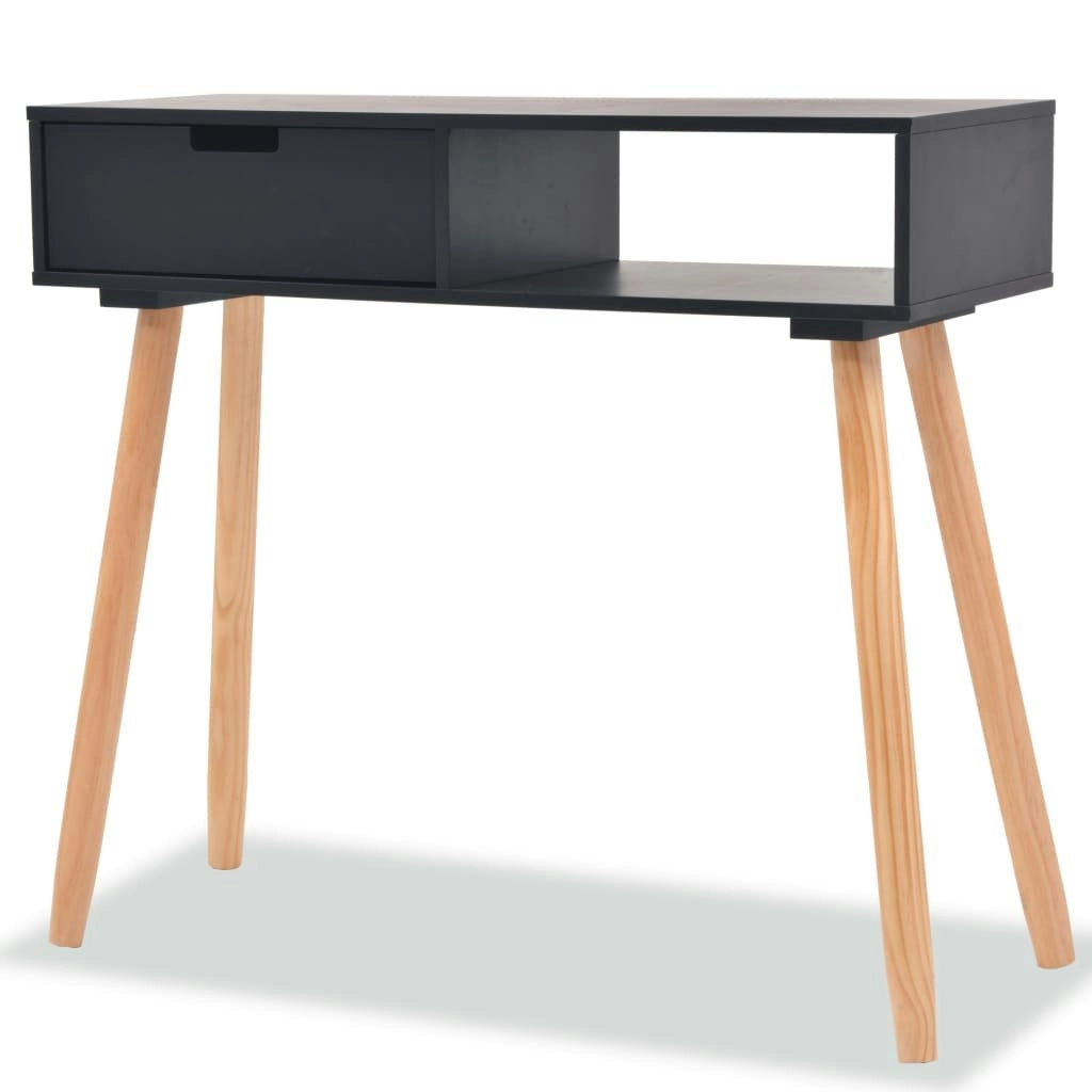 Console Table Solid Pinewood 80x30x72 cm Black 244738