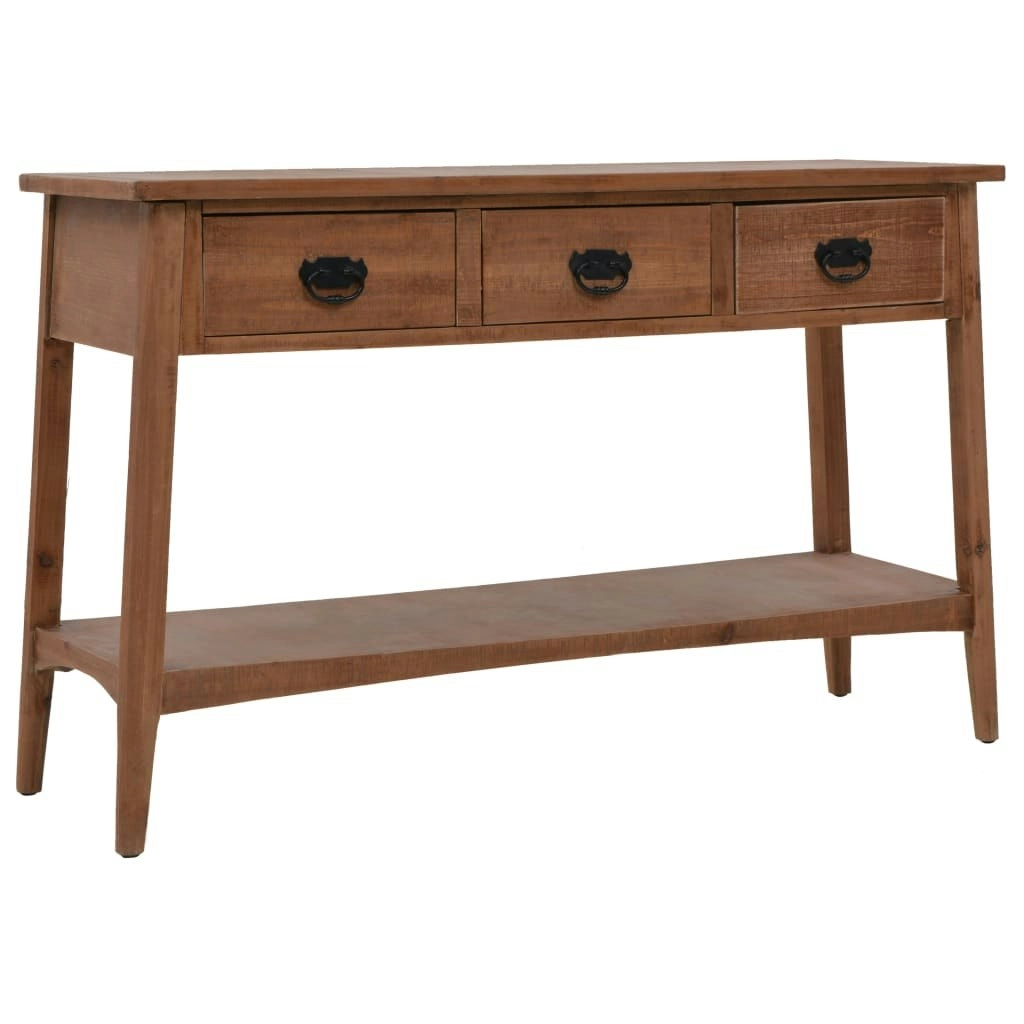 Console Table Solid Fir Wood 126x40x77.5 cm Brown 246122