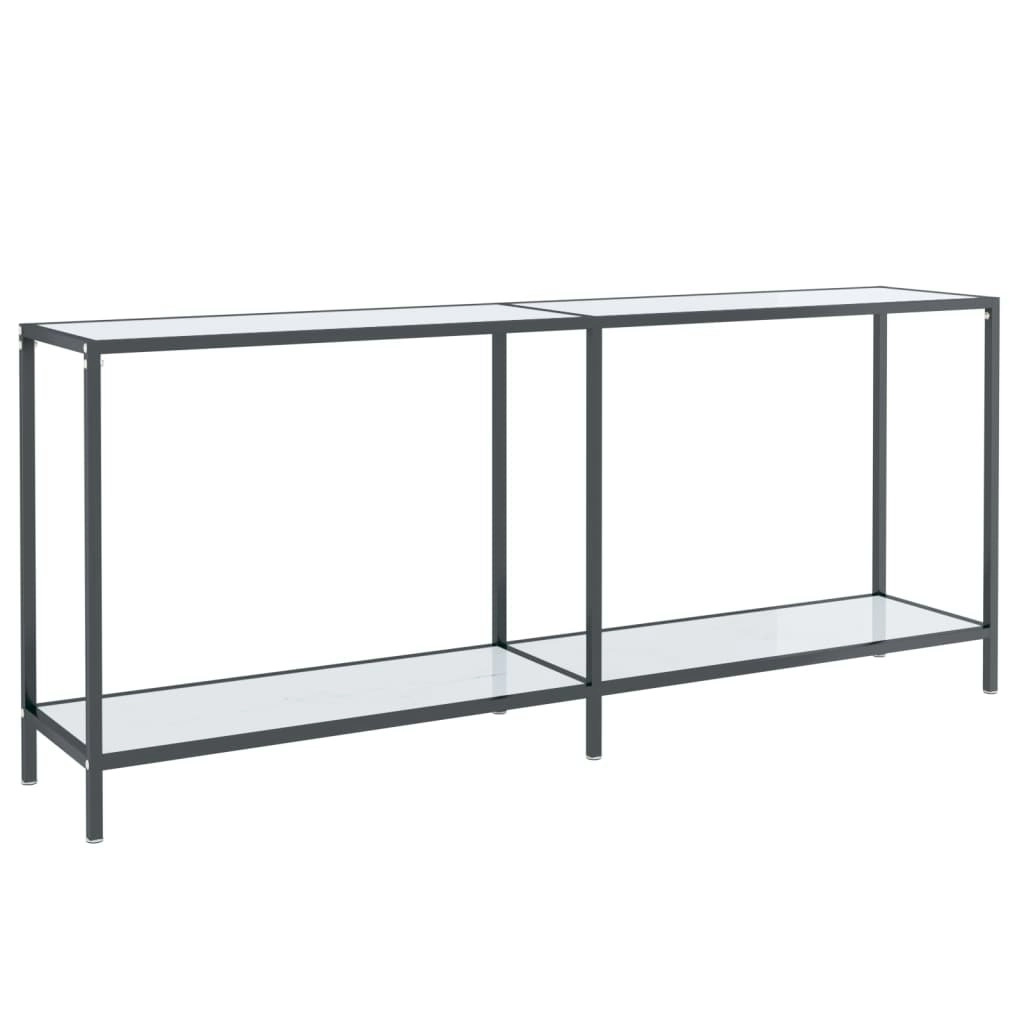 Console Table White 180x35x75.5 cm Tempered Glass 331704