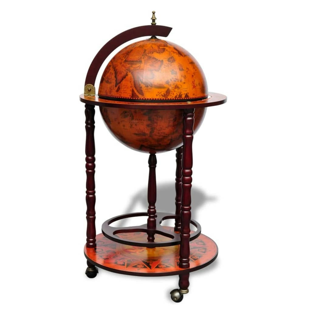 Globe Bar Wine Stand Eucalyptus Wood 60774