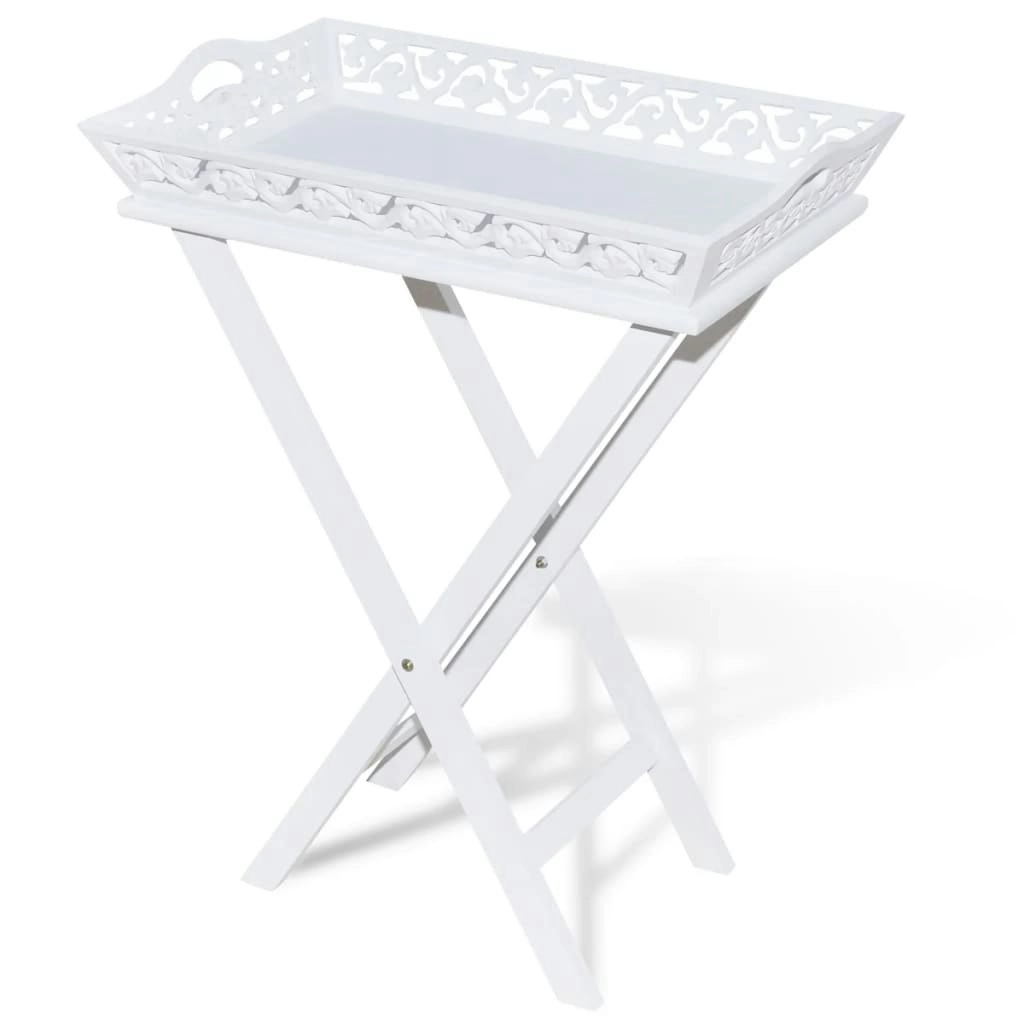 Side Table with Tray White 241148