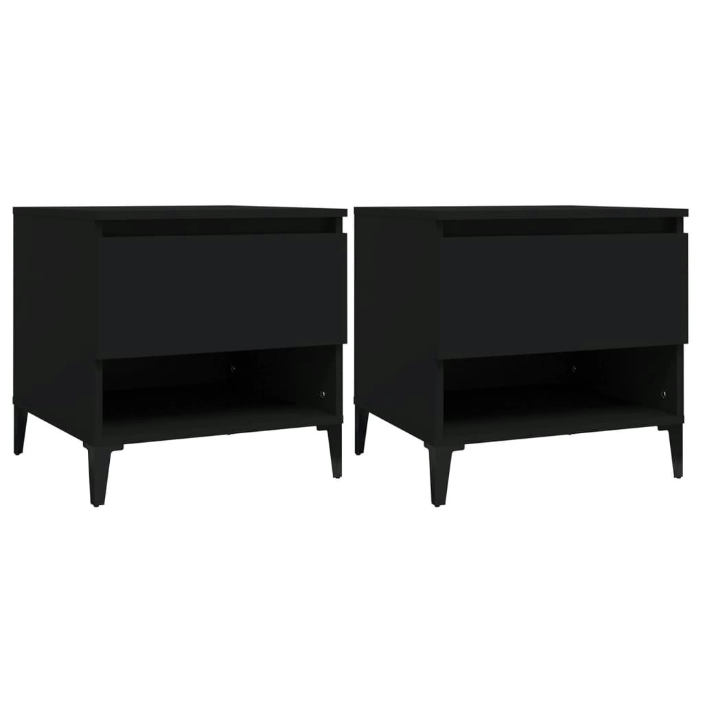 Side Tables 2 pcs Black 50x46x50 cm Engineered Wood 819551