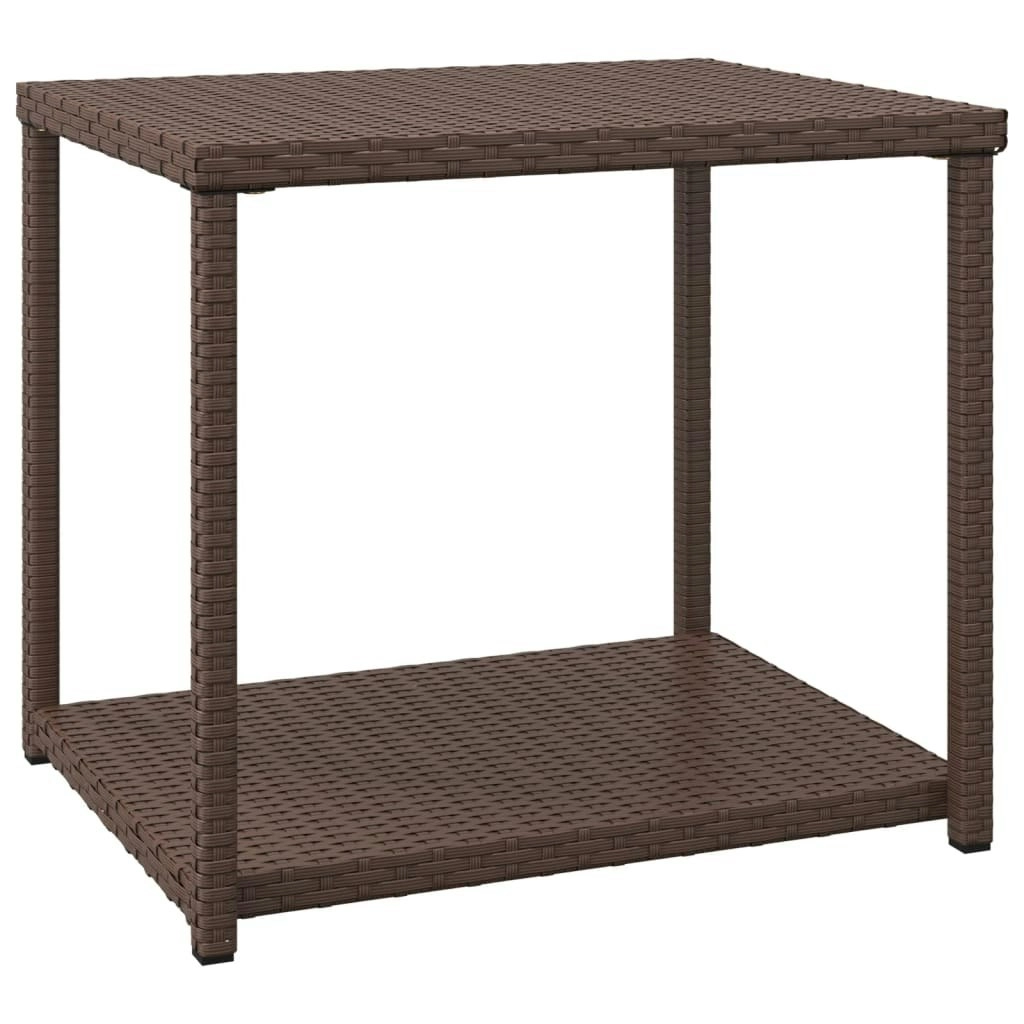 Side Table Brown 55x45x49 cm Poly Rattan 319405