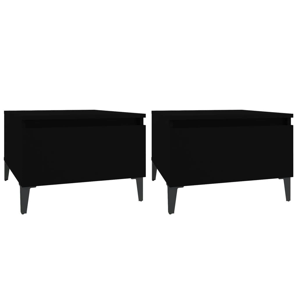 Side Tables 2 pcs Black 50x46x35 cm Engineered Wood 819519