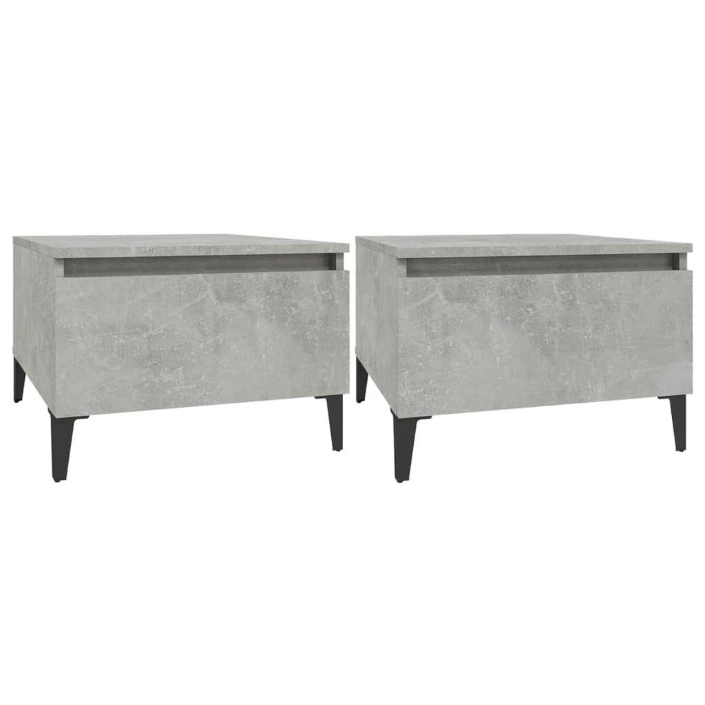 Side Tables 2 pcs Concrete Grey 50x46x35 cm Engineered Wood 819525