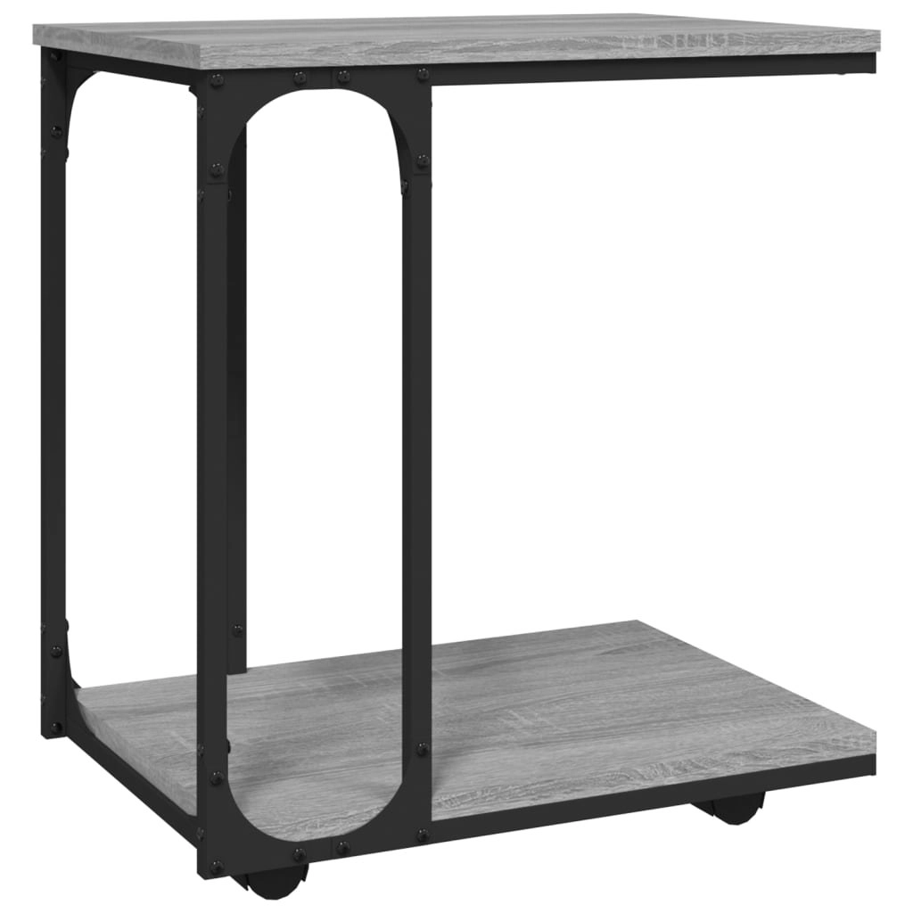 Side Table with Wheels Grey Sonoma 50x35x55.5cm Engineered Wood 825810