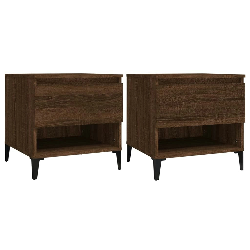 Side Tables 2 pcs Brown Oak 50x46x50 cm Engineered Wood 819563