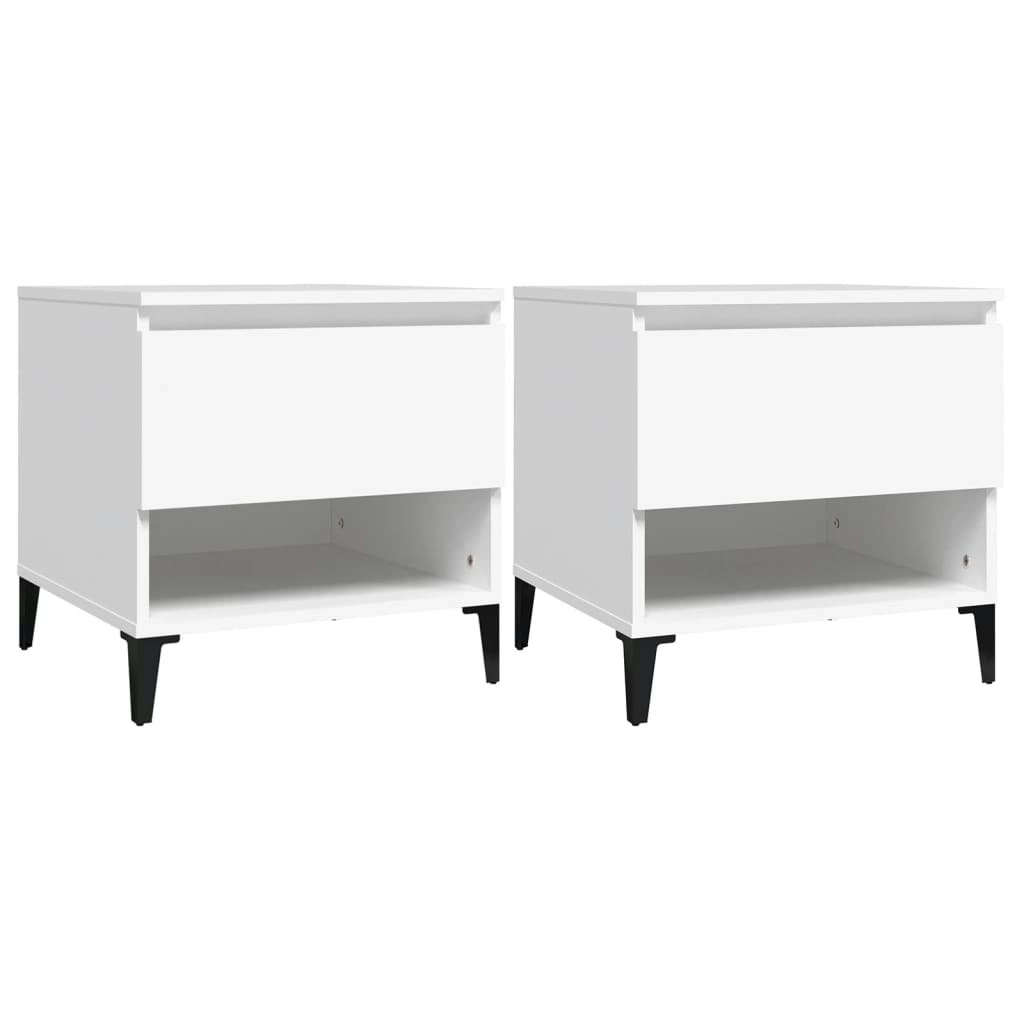 Side Tables 2 pcs White 50x46x50 cm Engineered Wood 819549