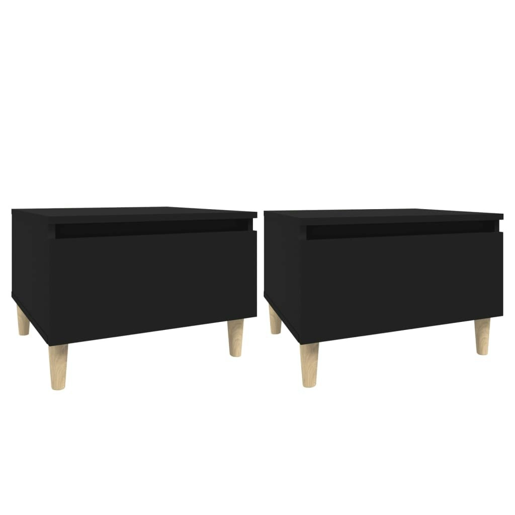 Side Tables 2 pcs Black 50x46x35 cm Engineered Wood 819503