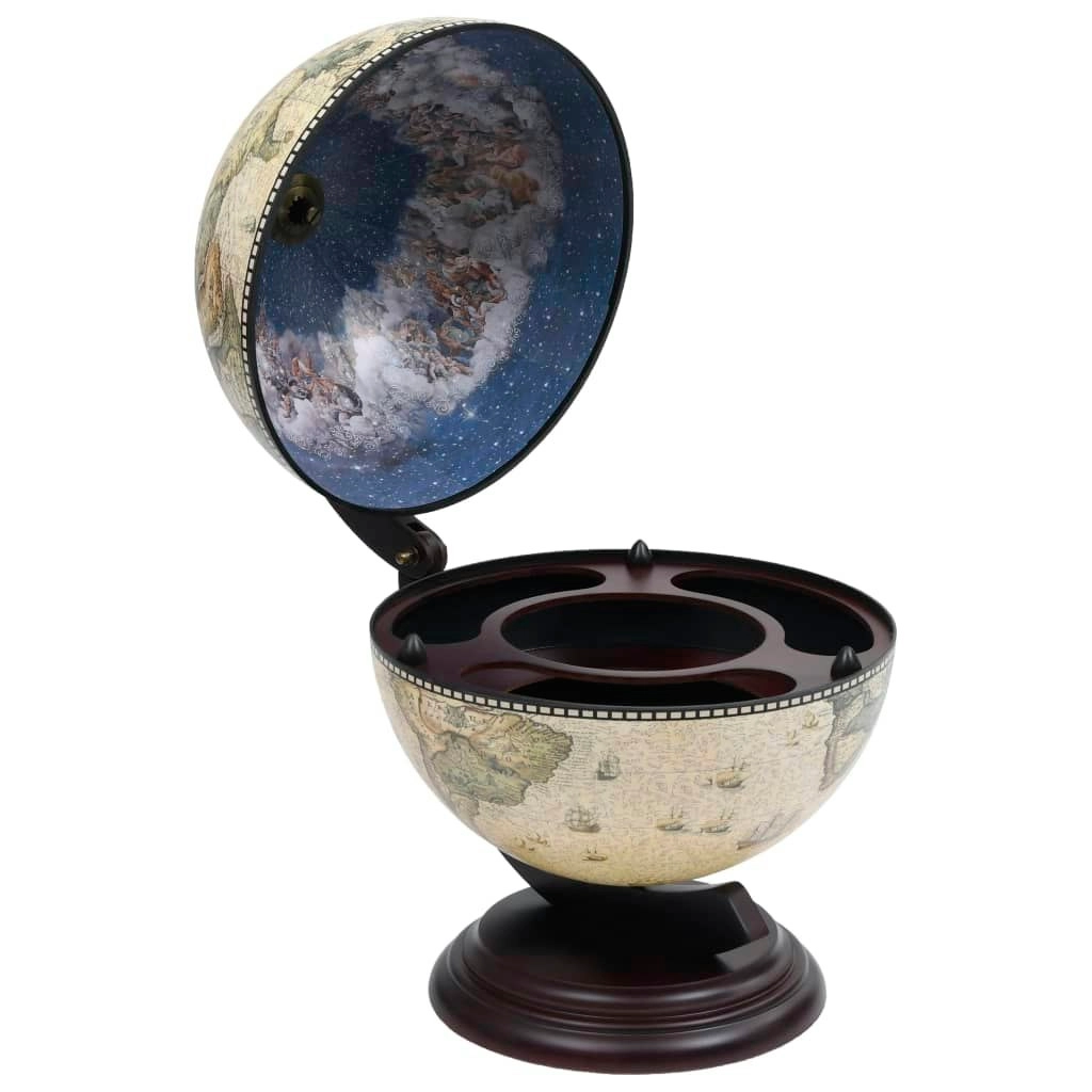 Tabletop Globe Bar Wine Stand Eucalyptus Wood Green 320909