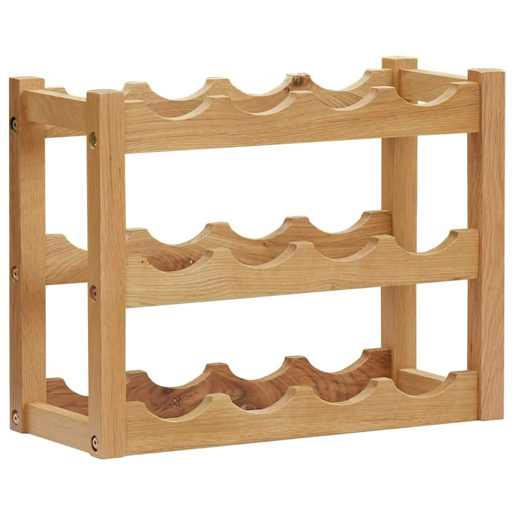 Wine Rack for 12 Bottles 47x21x36 cm Solid Oak Wood 289202