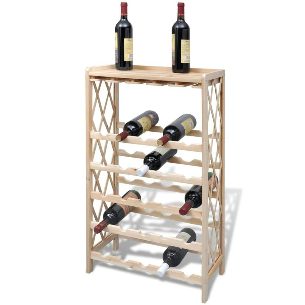 Wine Rack for 25 Bottles Solid Fir Wood 241068