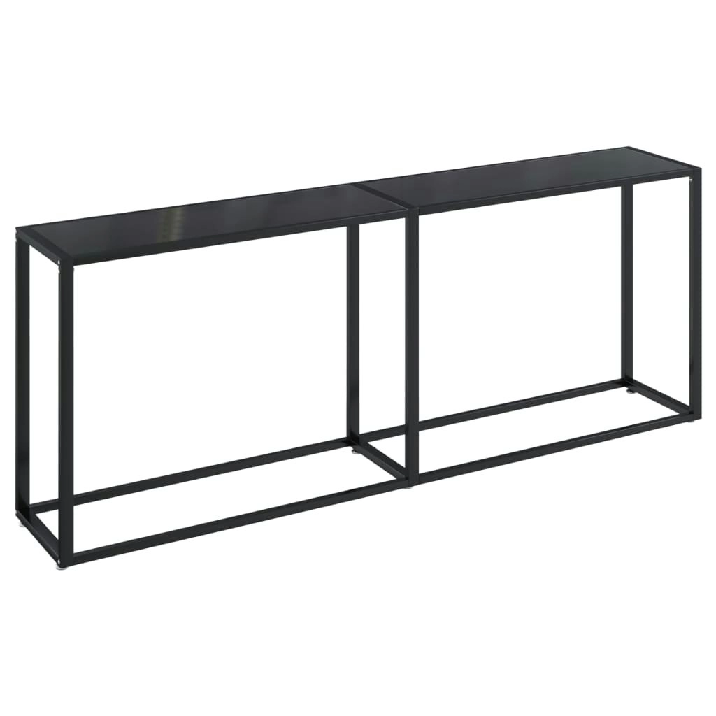 Console Table Black 200x35x75.5cm Tempered Glass 331687