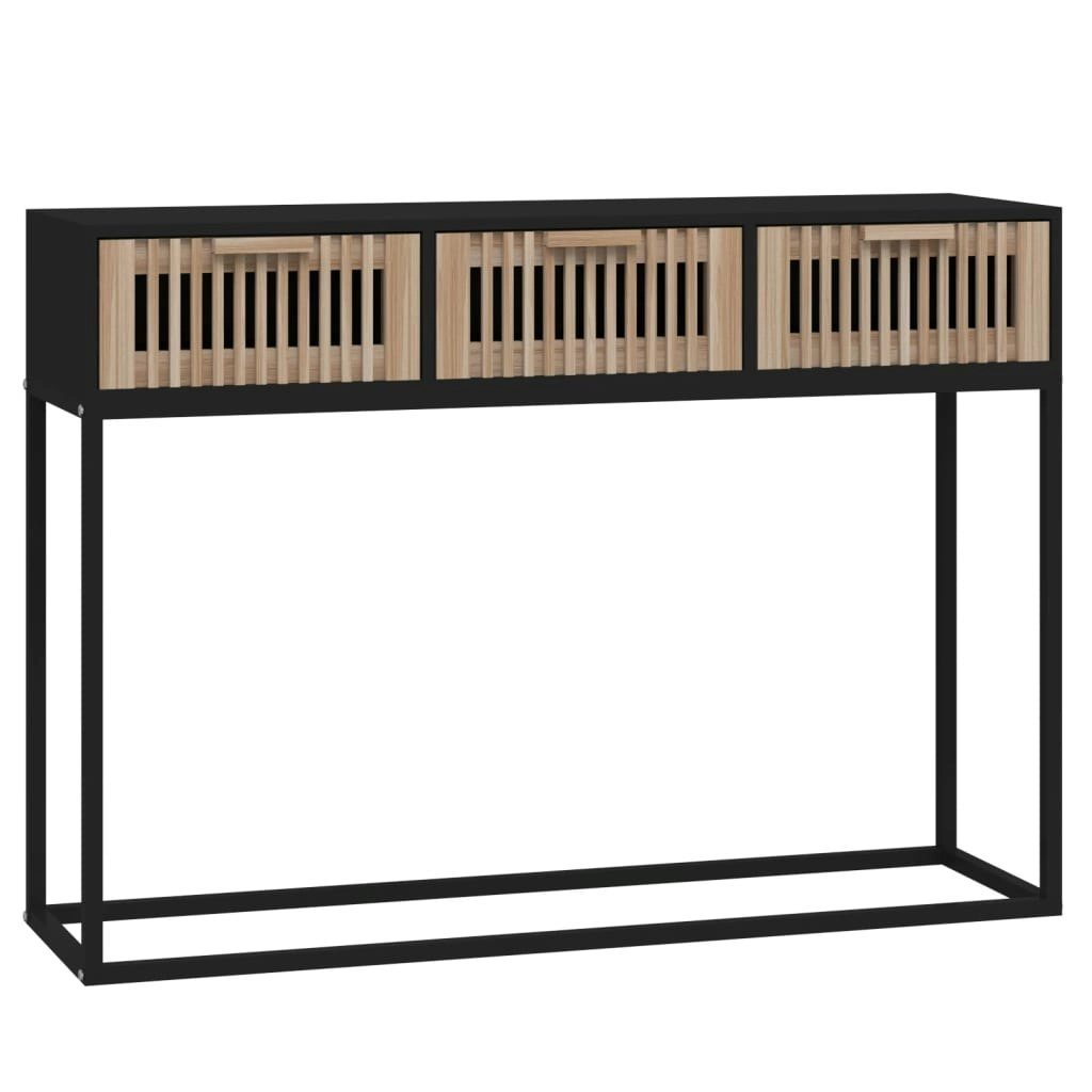 Console Table Black 105x30x75 cm Engineered Wood and Iron 352107