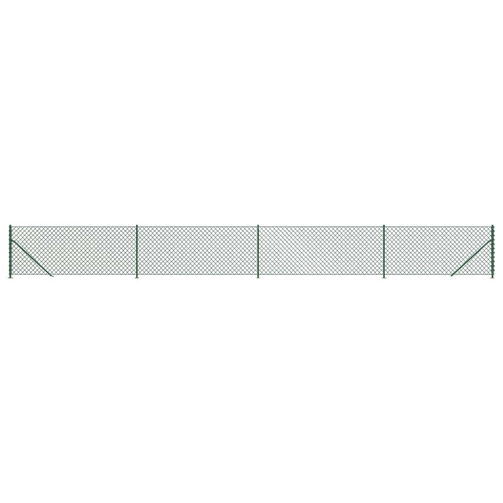 Chain Link Fence with Flange Green 0.8x10 m 153936