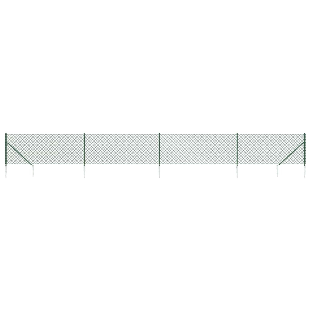 Chain Link Fence with Spike Anchors Green 1x10 m 153921