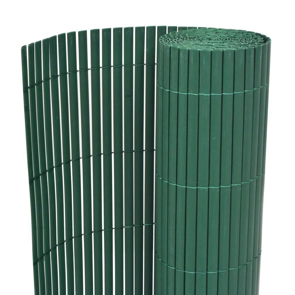 Double-Sided Garden Fence PVC 90x500 cm Green 43628