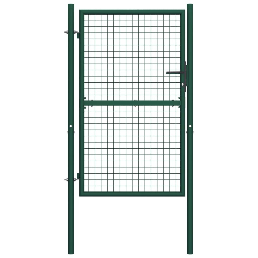 Fence Gate Steel 100x150 cm Green 145734