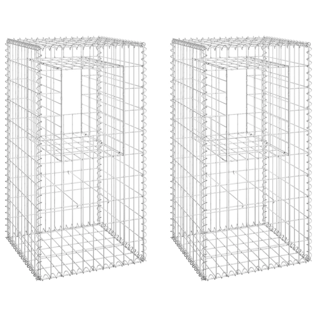 Gabion Basket Posts 2 pcs 50x50x100 cm Iron 151269