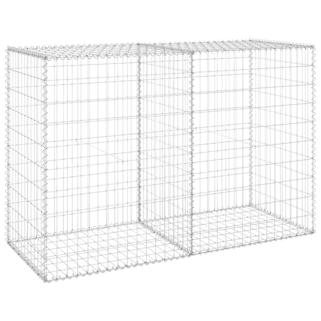 Gabion Wall with Covers Galvanised Steel 150x60x100 cm 147814