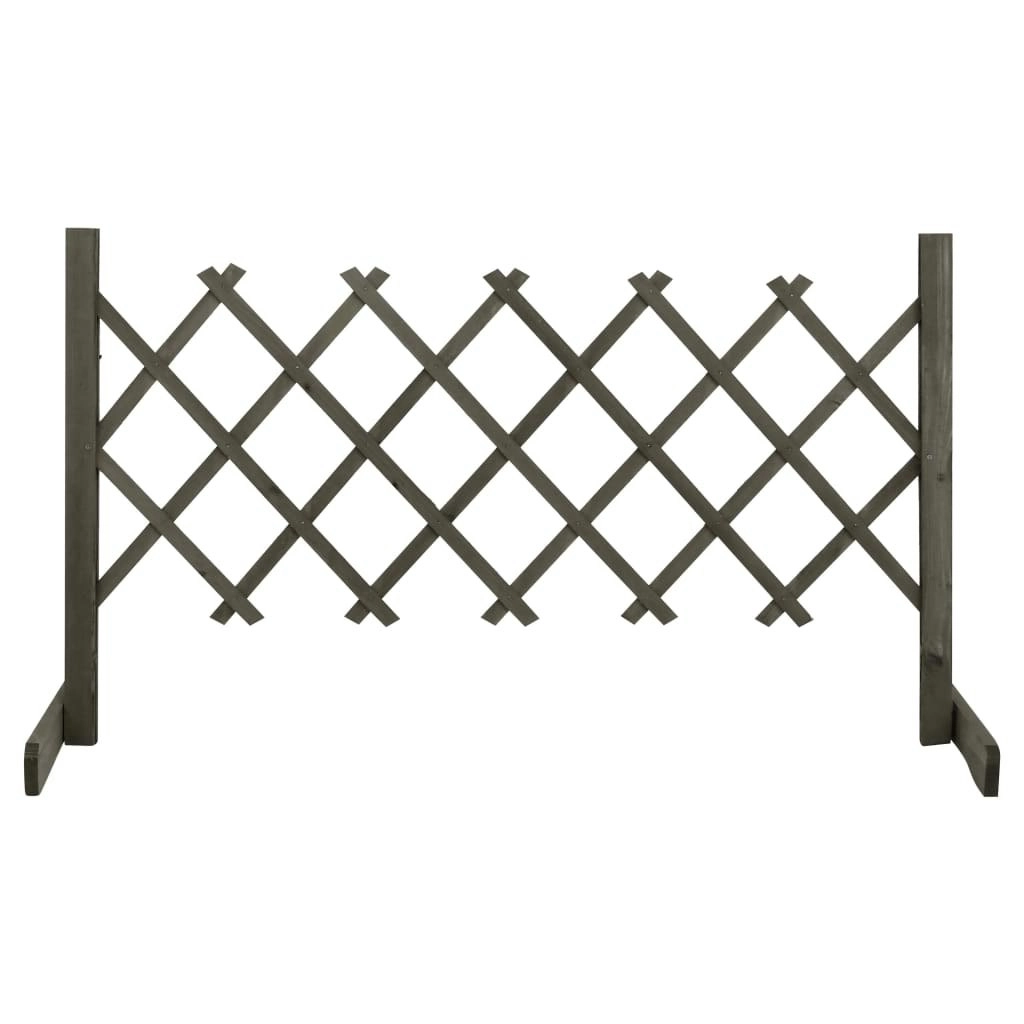 Garden Trellis Fence Grey 120x60 cm Solid Firwood 314823