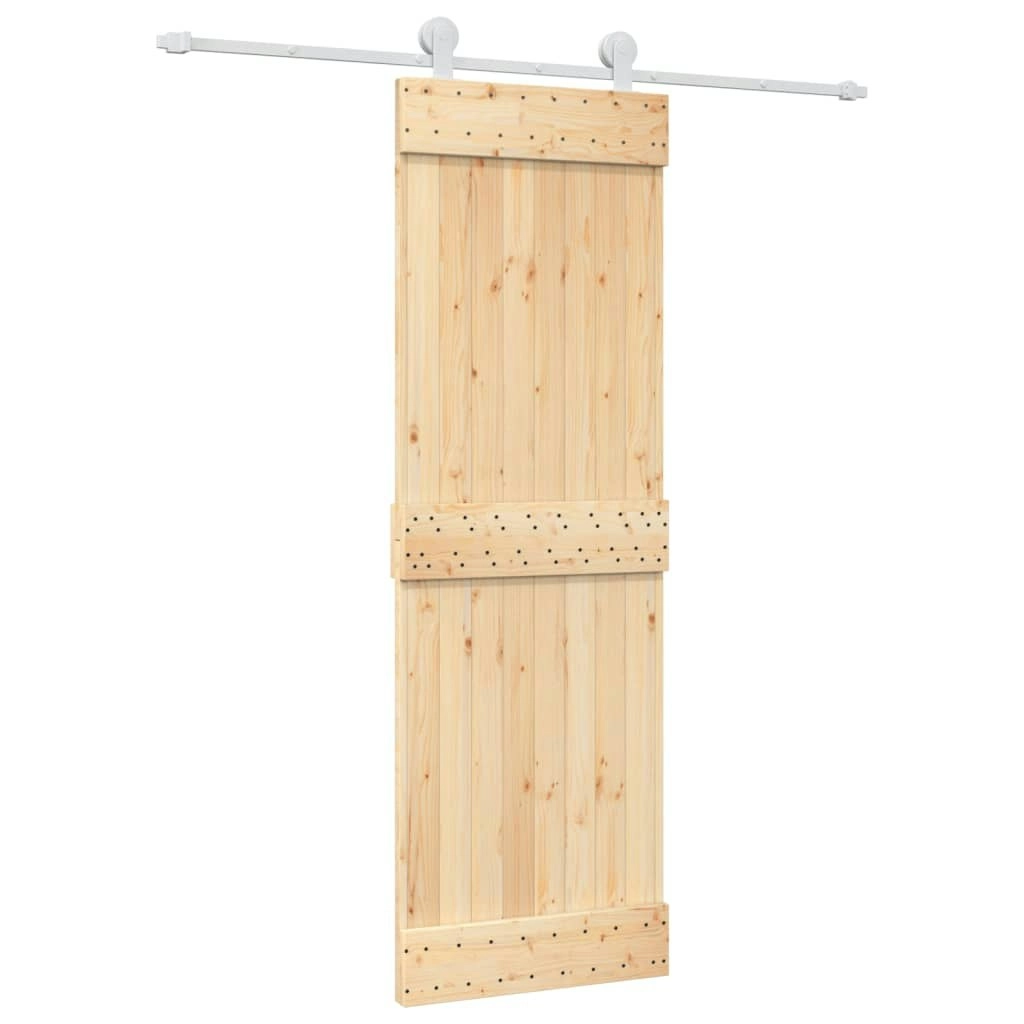 Sliding Door with Hardware Set 70x210 cm Solid Wood Pine 3203086