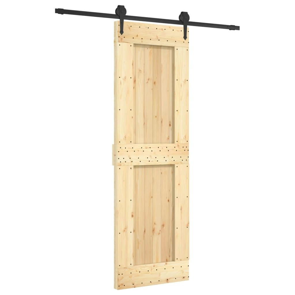 Sliding Door with Hardware Set 70x210 cm Solid Wood Pine 3203203