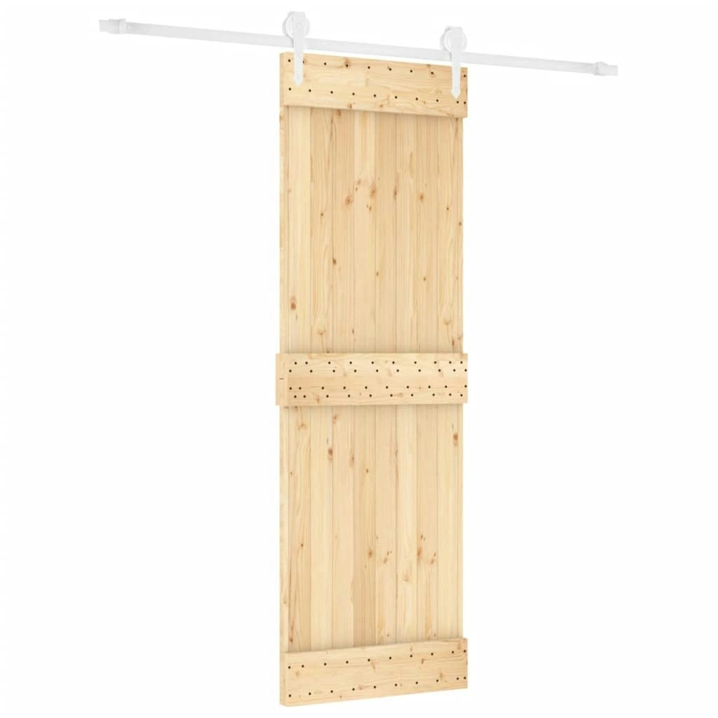 Sliding Door with Hardware Set 70x210 cm Solid Wood Pine 3203254