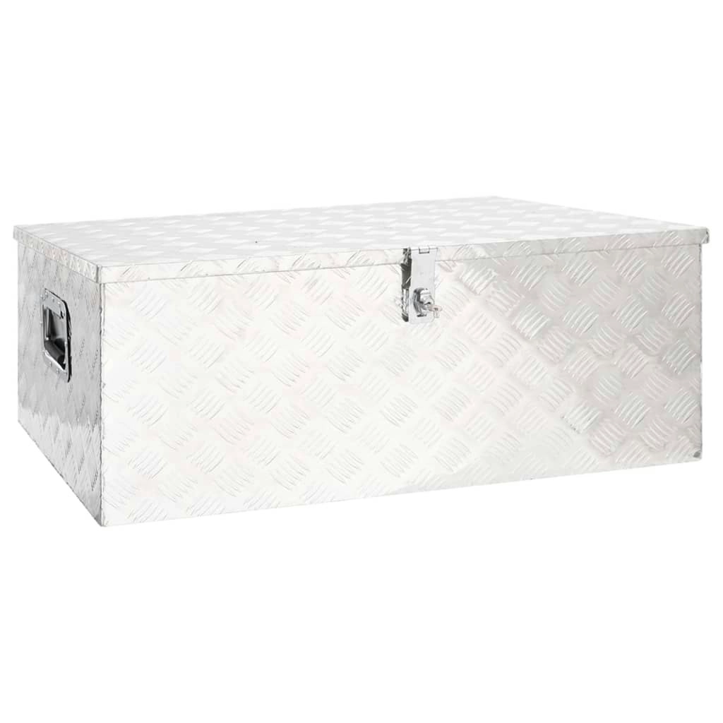 Storage Box Silver 100x55x37 cm Aluminium 152256