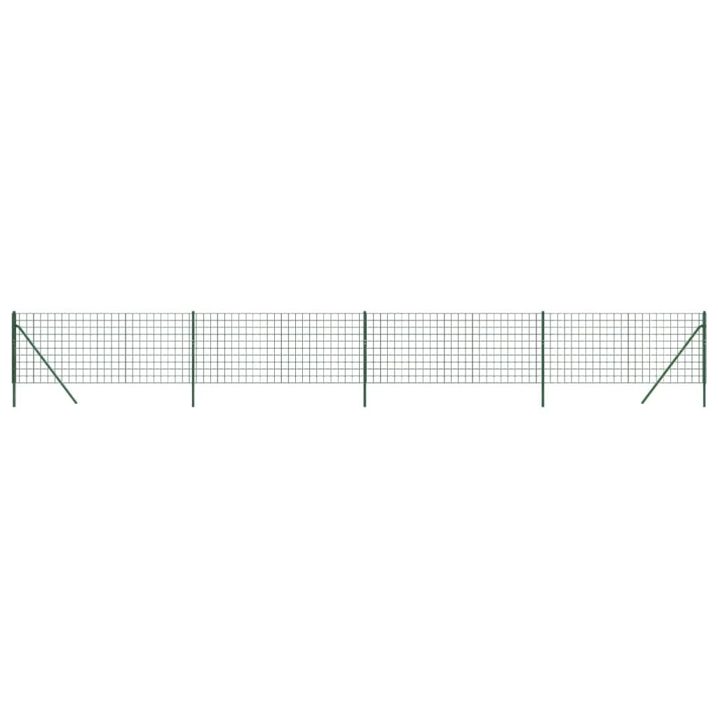 Wire Mesh Fence Green 1.1x10 m Galvanised Steel 154082