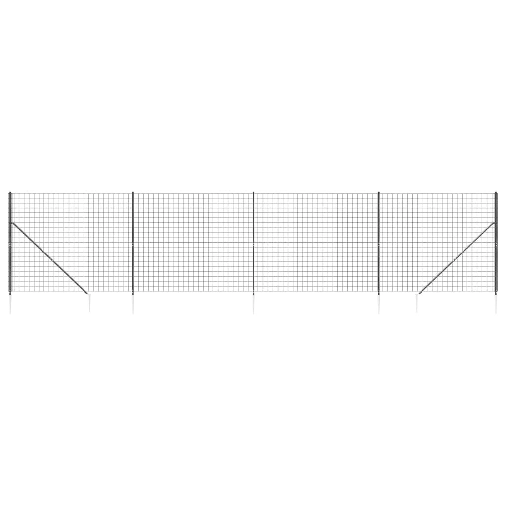 Wire Mesh Fence with Spike Anchors Anthracite 1.6x10 m 154276