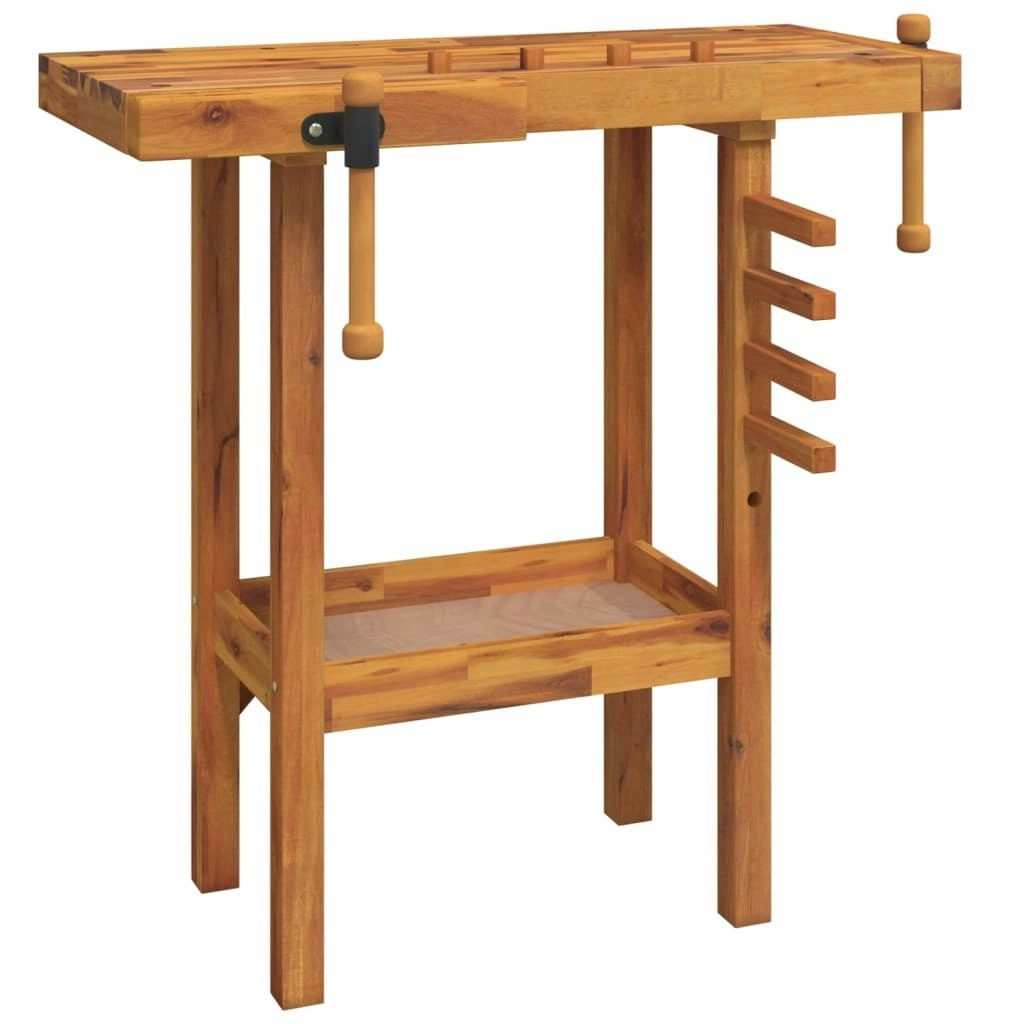 Workbench with Vices 92x48x83 cm Solid Wood Acacia 153319